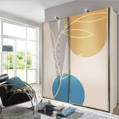 Houseart - ΣΗΜΑΝΤΙΚΟ: Σε περίπτωση διαφοράς τιμής από το κατάστημα ισχύει παντα και μόνο η τιμή του καταστήματος Gold plant\'s outline, Line Art, Αυτοκόλλητα ντουλάπας,